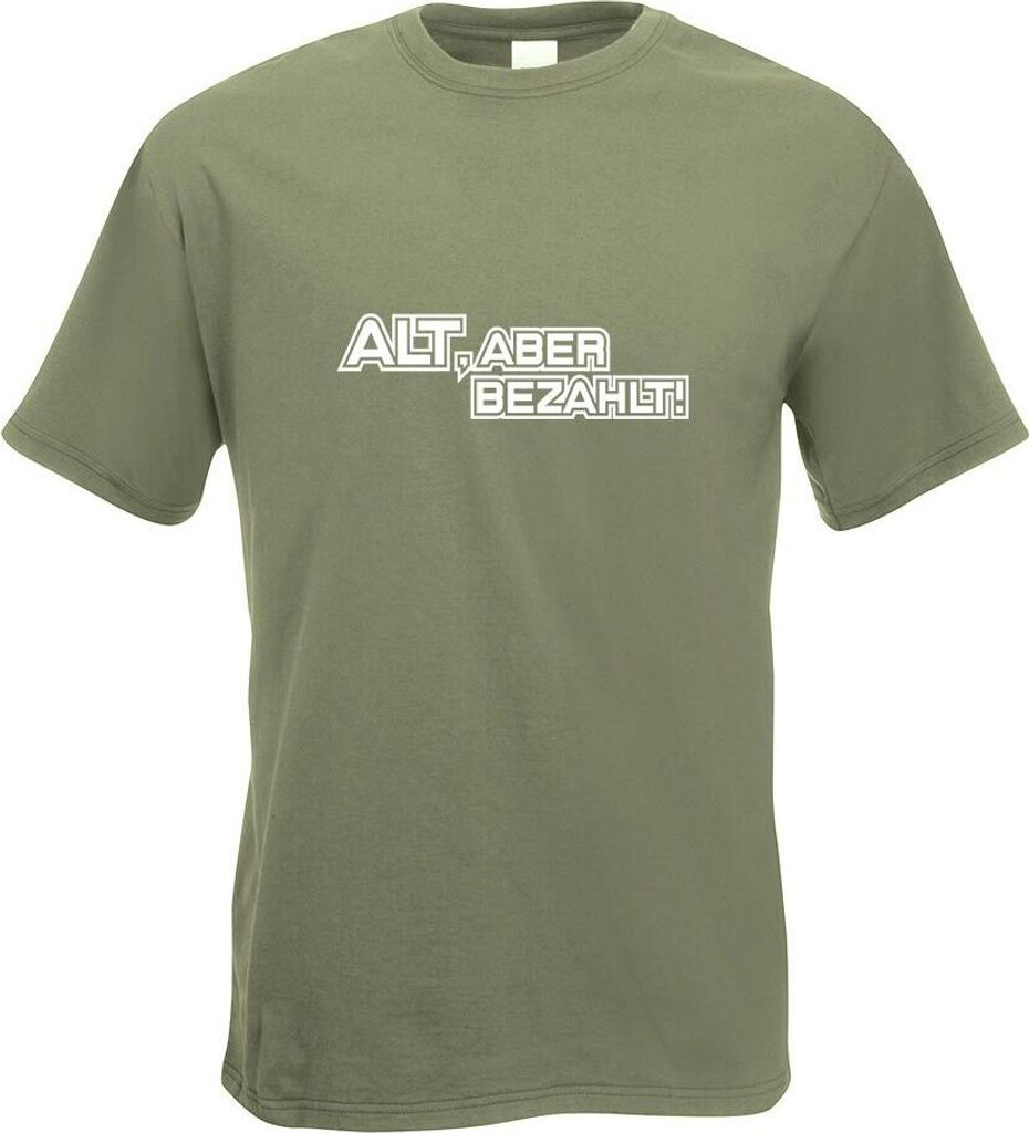 Kiwistar - T-Shirt - Olive - Alt Aber bezahlt Oldschool Ratte Motiv Bedruckt Funshirt Design Print - mit Motiv Bedruckt - Funshirt Design - Sport -...
