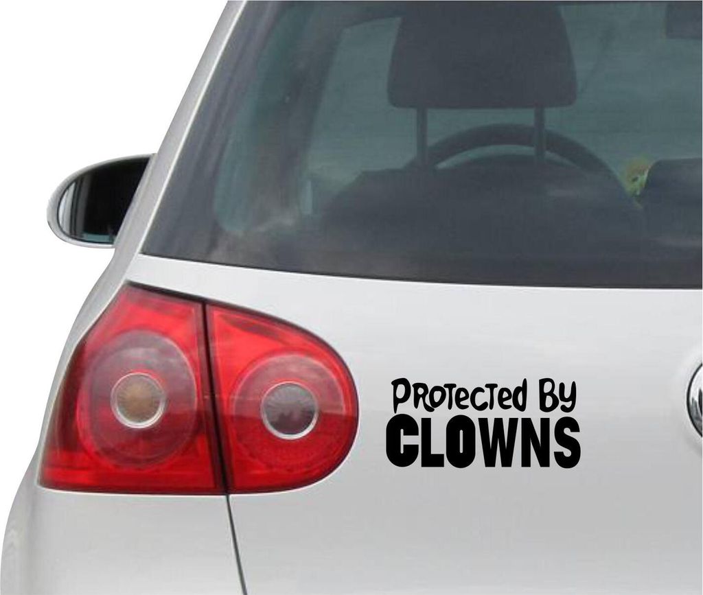 Aufkleber / Autoaufkleber - JDM - Die cut - Protected By Clowns Decal Auto Truck Fenster Sticker - schwarz - 149mm x68mm