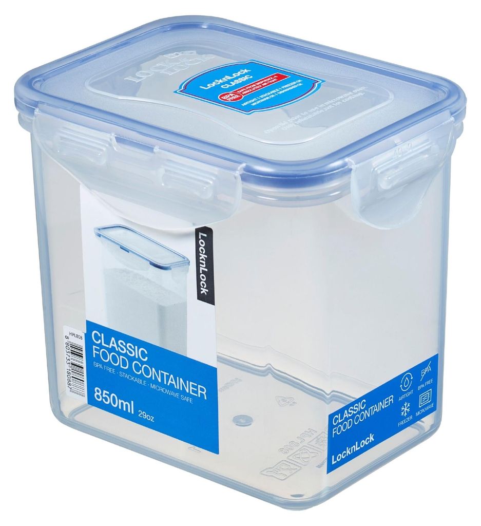Lock & Lock HPL808, Box, Rechteckig, 0,85 l, Blau, Produktbild 
