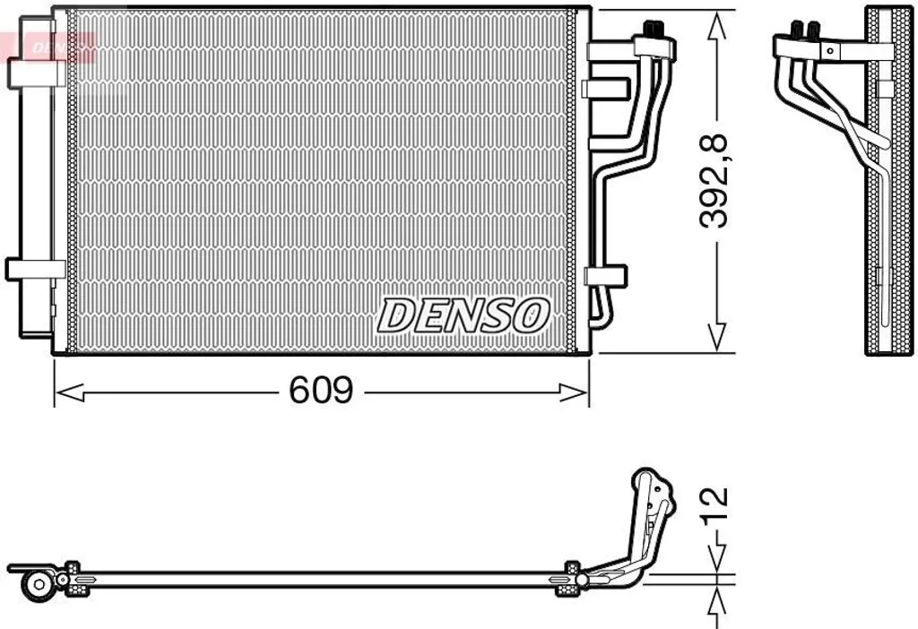 Condenseur de climatisation DENSO DCN41013 robuste avec sécheur intégré