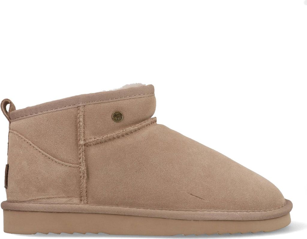 Warmbat Durack Enkellaarsjes Plat - Taupe - Maat 37