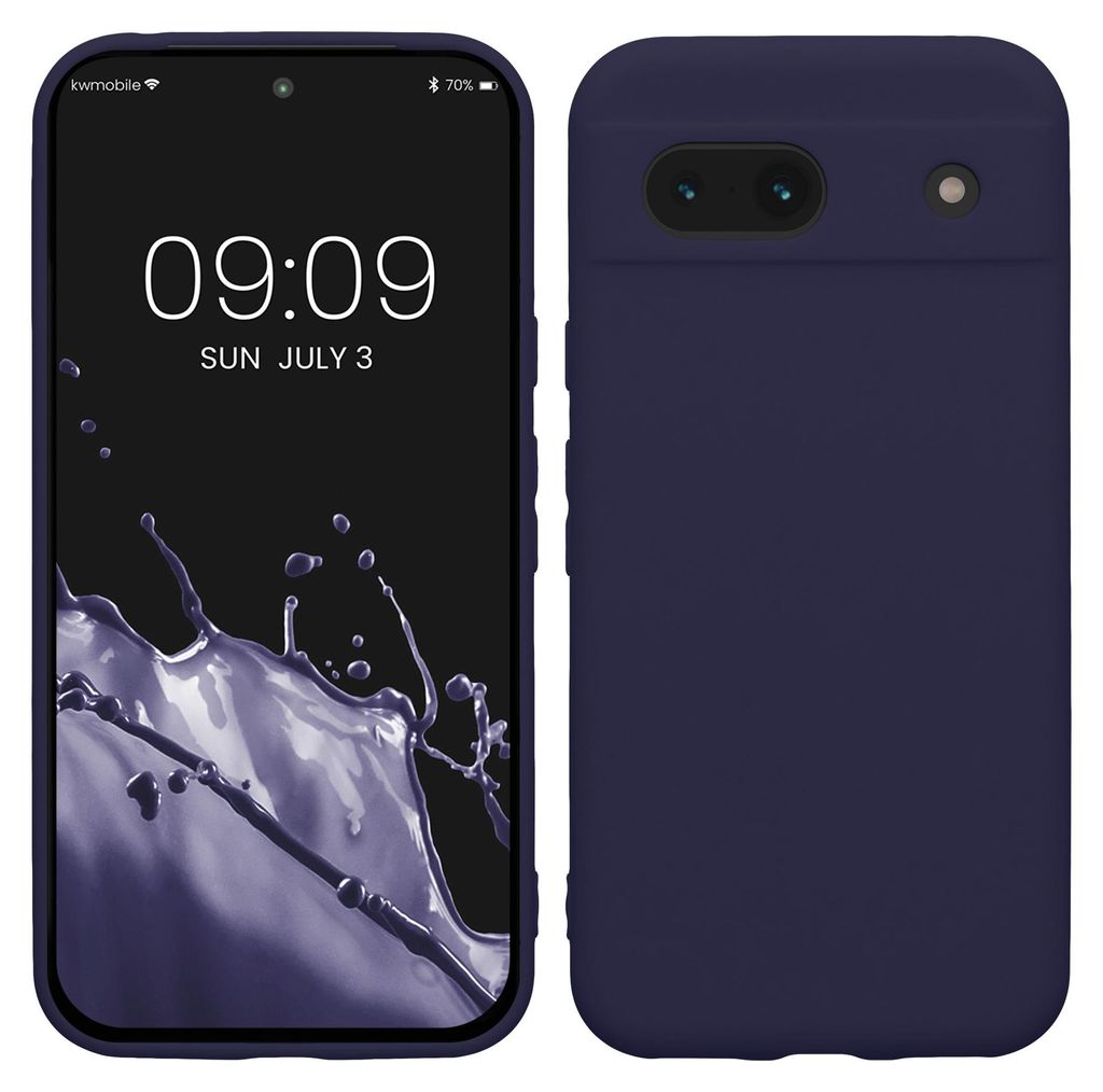 kwmobile Handyhülle für Google Pixel 8a Hülle - weiches Handy Silikon Case - Schutzhülle Cover - Deep Ocean
