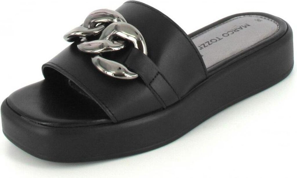 MARCO TOZZI Damen Leder Clogs Pantoletten Kette Plateau Produktbild 26