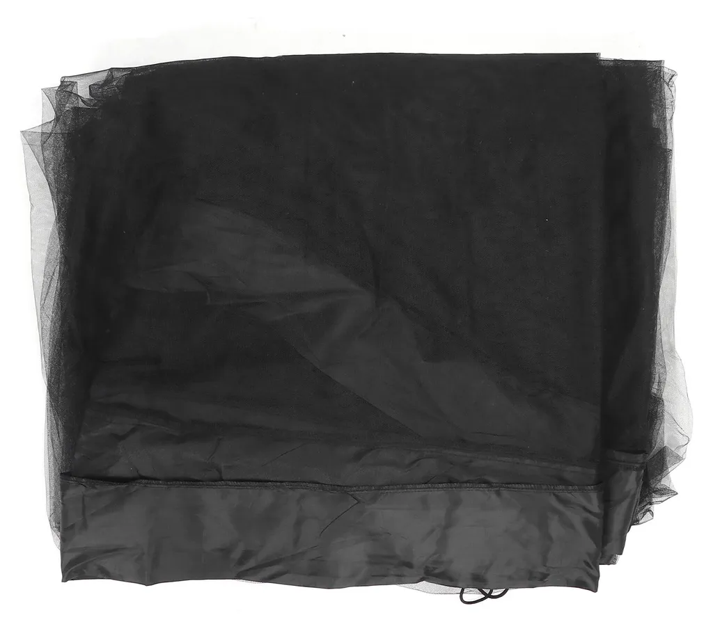 Voile moustiquaire pour parasol avec fermeture éclair et base lestable
