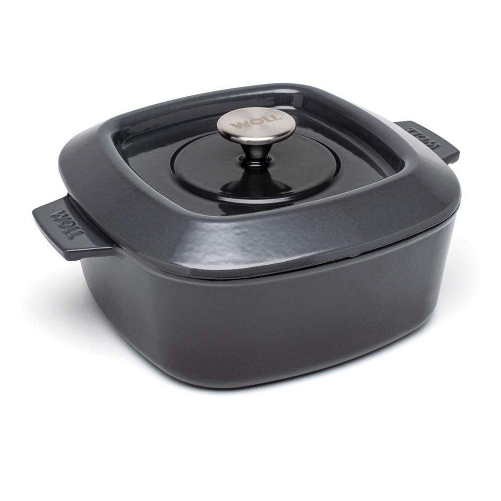 WOLL 'Iron Kasserolle viereckig mit Deckel in Carbon Grey Produktbild 6