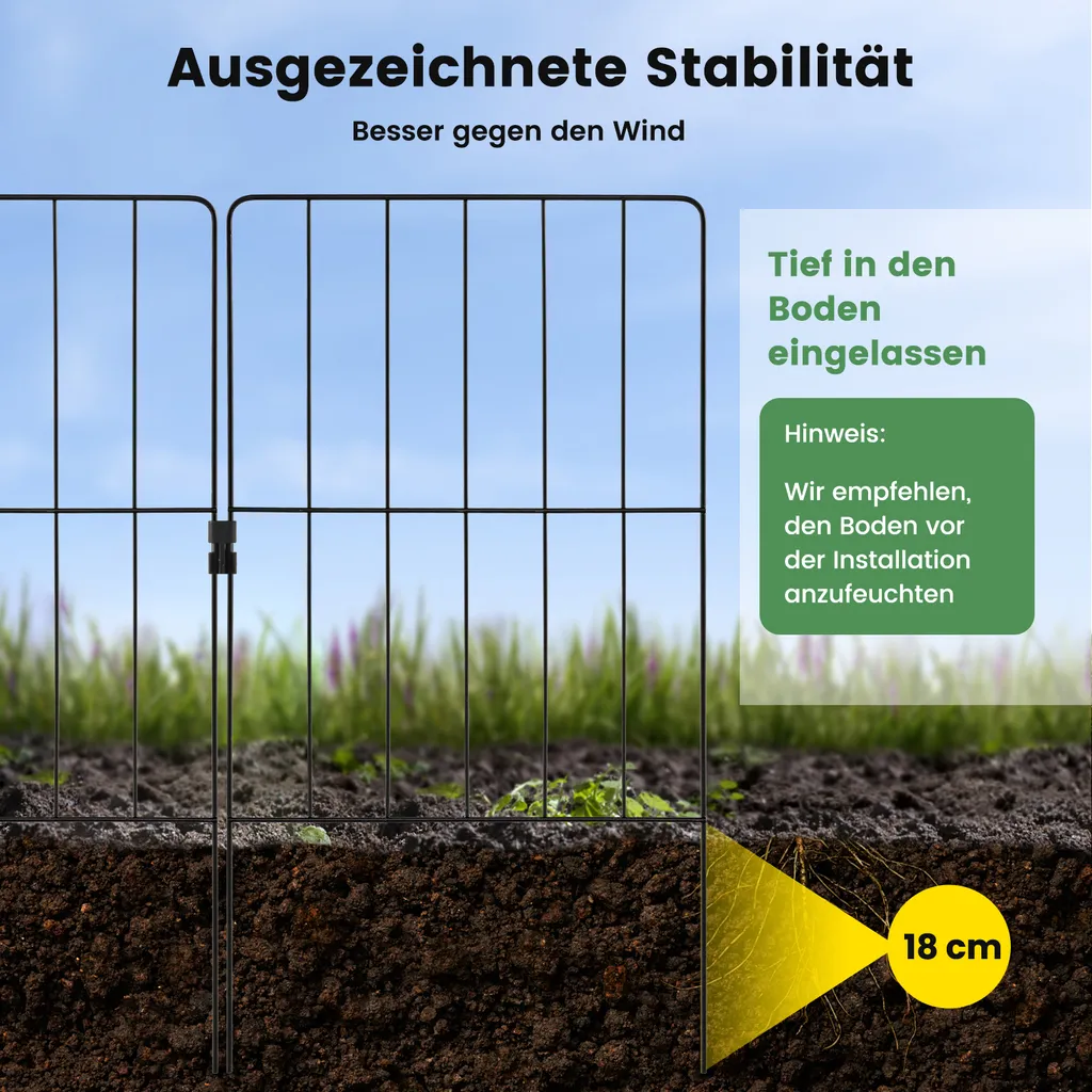 Clôture de Jardin Anti-Rouille 8,25m, Solution de Bordure Prête à Poser - 3
