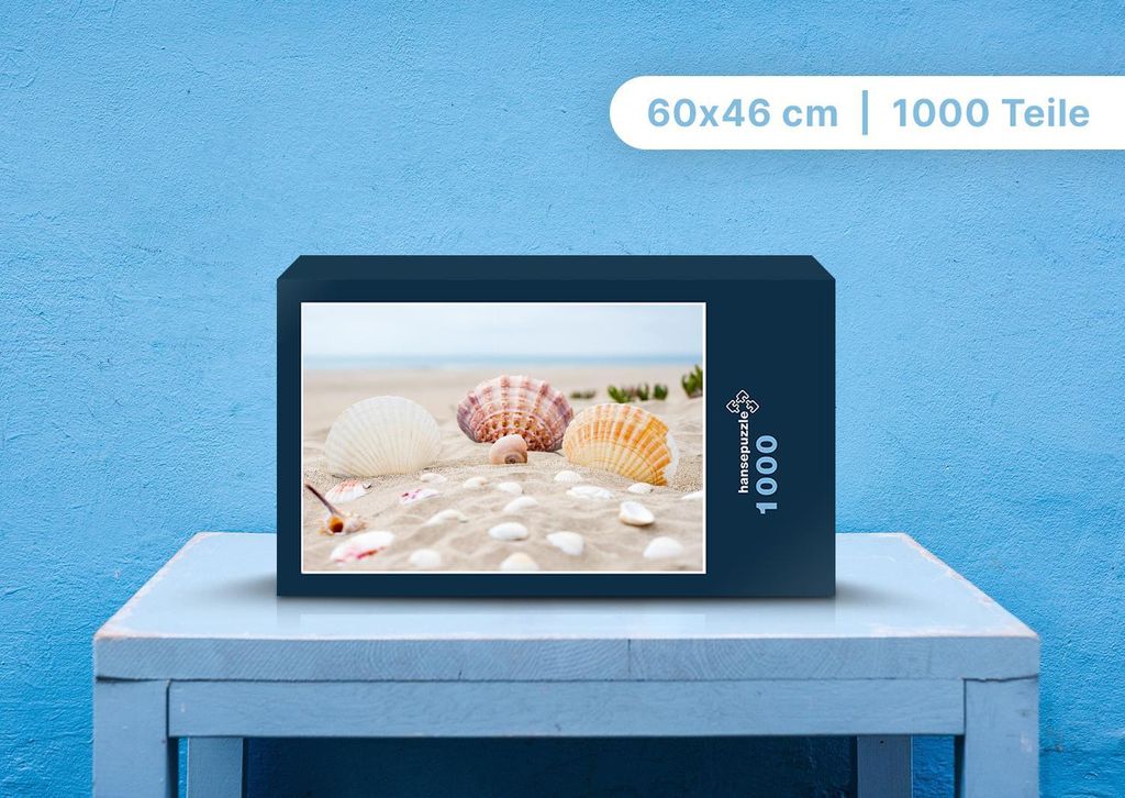 hansepuzzle 100473 - Muscheln Puzzle, 1000 Teile, Hintergründe, 60,0 x 46,0cm mit hochwertiger Aufbewahrung, Kartonbox & Beutel