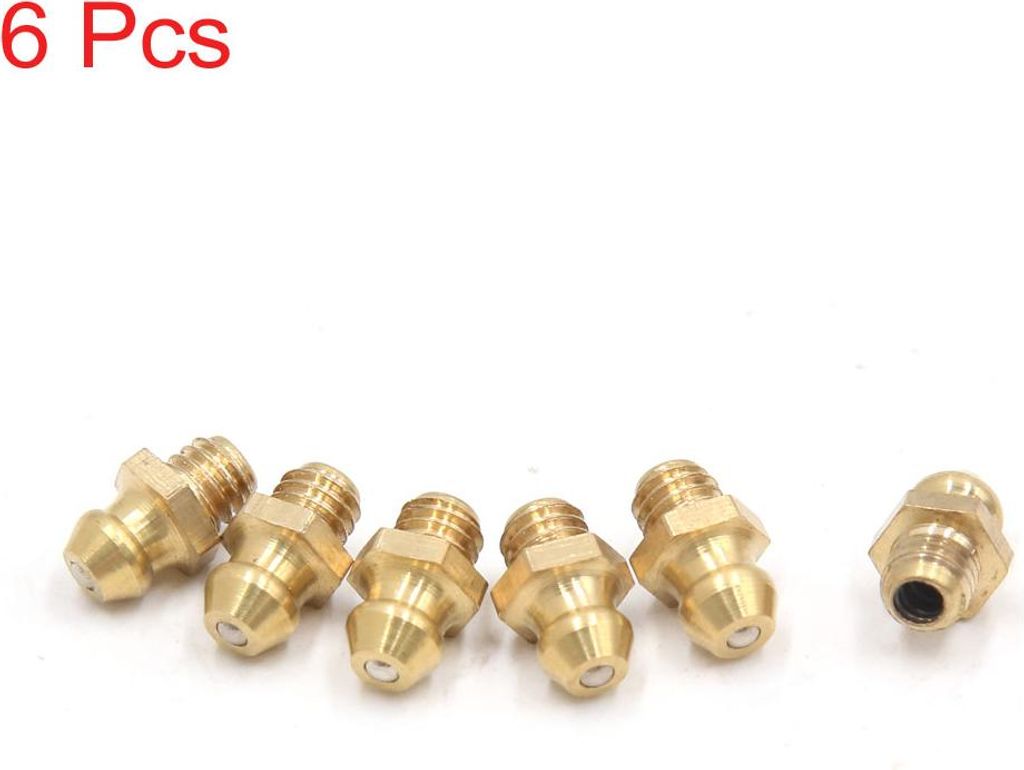 6 PC ottone M6 x 1mm Filetto ingrassatore diritto raccordo Immagine del prodotto 