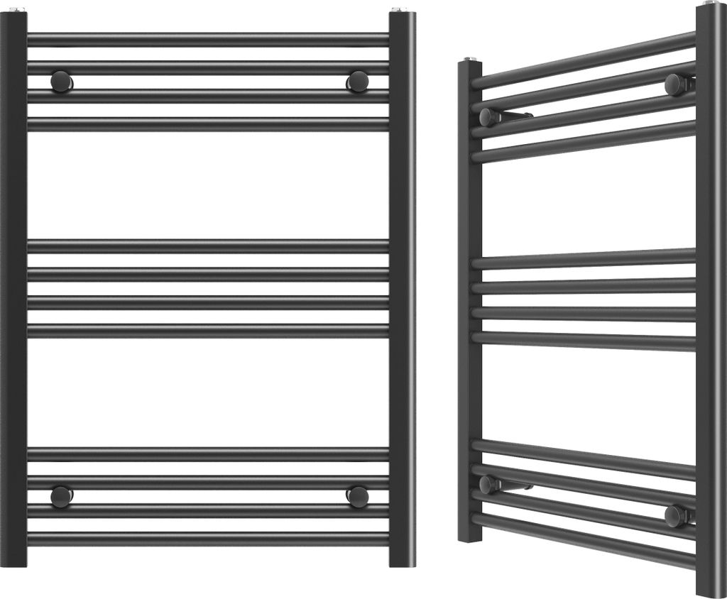 Granitan | Badezimmerheizkörper Breno - 60x80 cm - Schwarz - Modernes Design - Handtuchwärmer