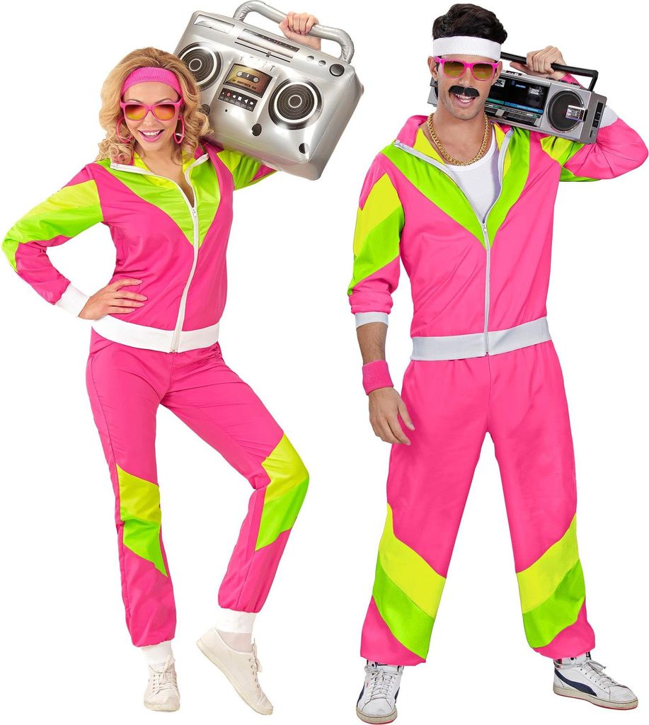 80er Trainingsanzug pink Karneval Faschingskostüm Größe: S Produktbild 