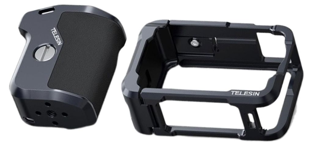 Aluminum Alloy Street Grip Kit with Cage Camera Grip Handle Holder Set Street Photography Holder Kit Fit for DJI Action 6