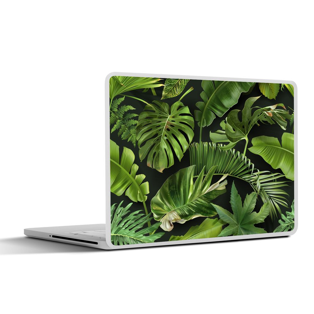 MuchoWow Laptop Aufkleber Sticker Cover Muster - Tropisch - Blätter - Jungen - Mädchen - Kinder - Kind 40x30 cm - Laptop Dekoration - Selbstkle...