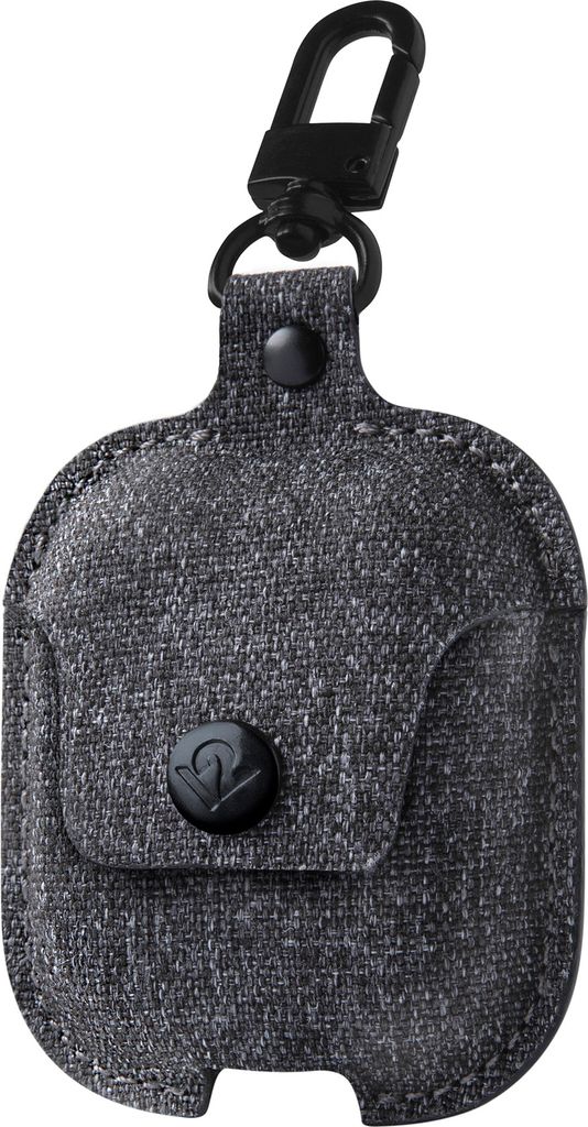 Twelve South AirSnap - Twill Stoff Etui Case Schutzhülle für Apple AirPods (1. und 2. Generation) - Grau