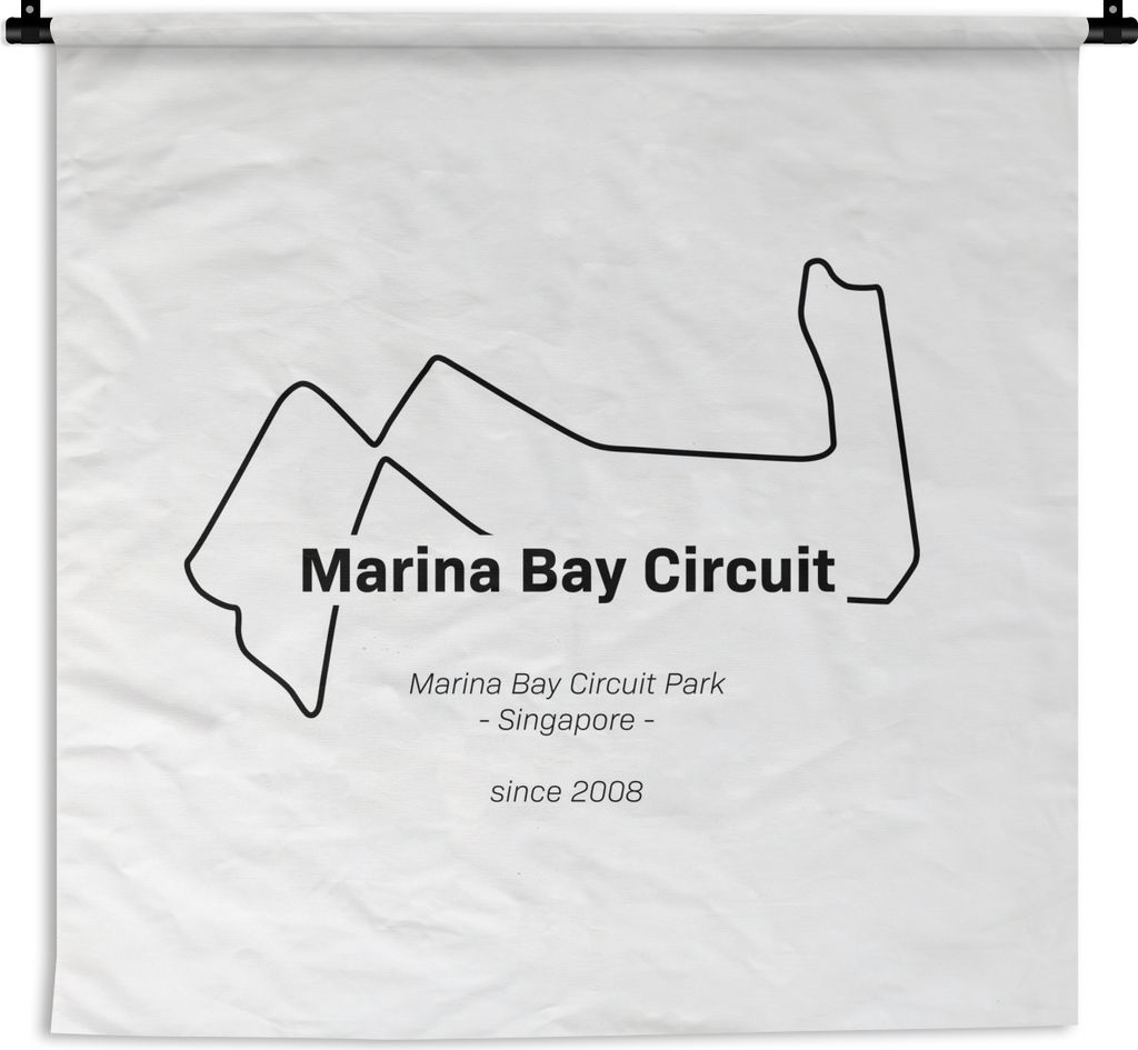 MuchoWow Wandteppich Wandbehang F1 - Singapur - Rennstrecke 90x90 cm Tapisserie Dekoration Wandtuch - Wandaufhänger