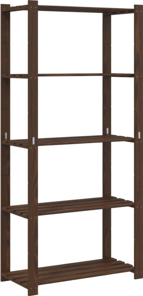 Lagerregal mit 5 Böden Braun 80x38x170 cm Massivholz Kiefer