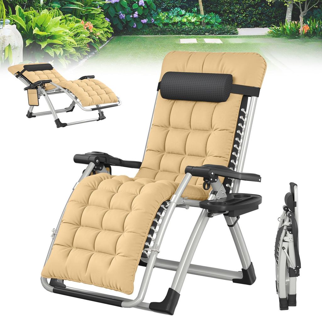Chaise longue de jardin UISEBRT rembourrée avec un coussin Image du produit 