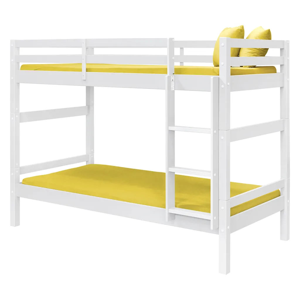 Lit superposé GIGA blanc laqué 90x190 cm pour chambre enfant moderne