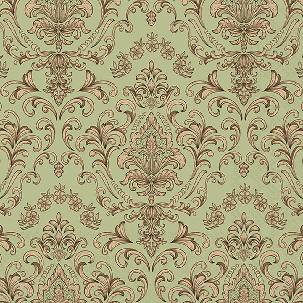 Servietten 33x33 cm - Baroque ornament green