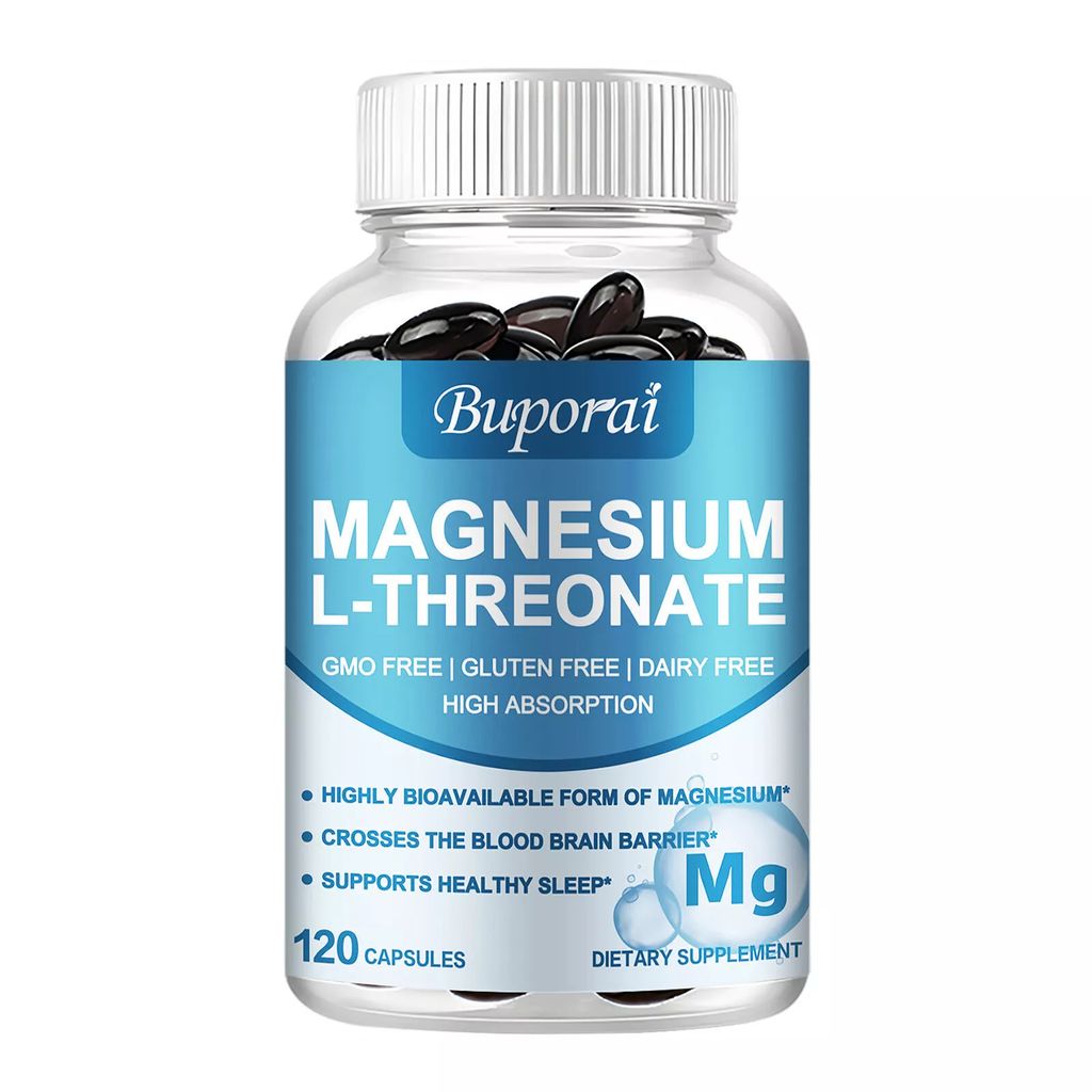 Magnesium L-Threonate 2000 mg (120 Kapseln) Nahrungsergänzungsmittel, Gehirn, Gedächtnis, Fokus, Schlaf