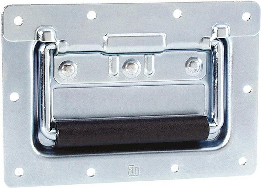 Adam Hall Hardware 34102 - Klappgriff mittel gefedert in großer Einbauschale 9,5 mm tief