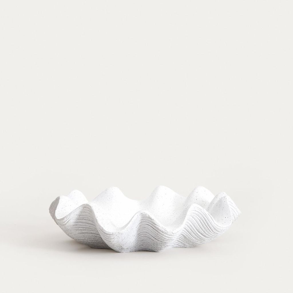 HOMLA Misa dekoracyjna LUNEA z falami ecru 26x26x6,5 cm Zdjęcie produktu 