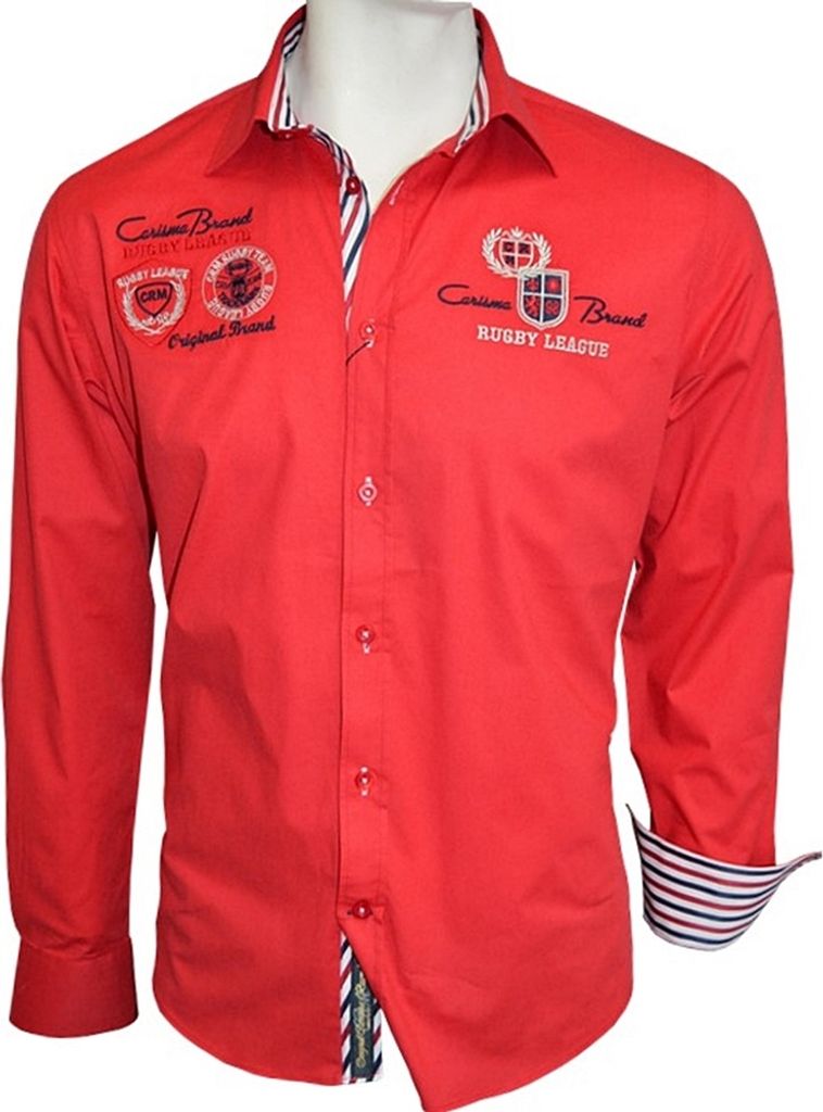 Brandneu Designer Hemd CARISMA Rot uni CRM8004 XL