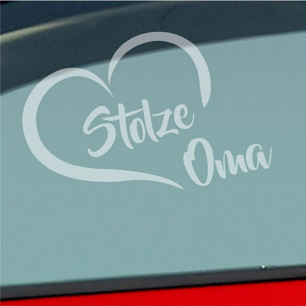 Auto Aufkleber Stolze Oma Liebe Herz Großmutter Enkel 14x10 cm Milchglas Sticker Heckscheibenaufkleber