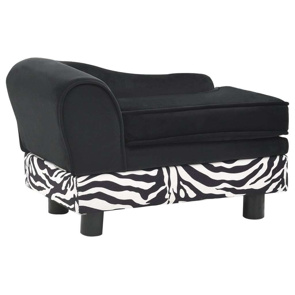 vidaXL Hundesofa Schwarz 57x34x36 cm Plüsch Produktbild 