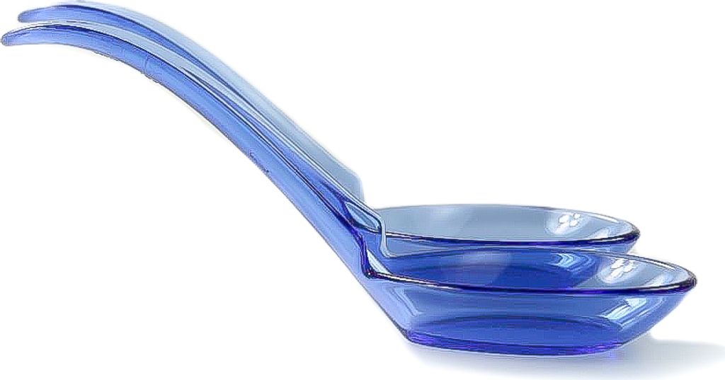 TUPPERWARE Eleganzia Chinesischer Suppenlöffel Häppchen (2) blau Löffel !NEU!