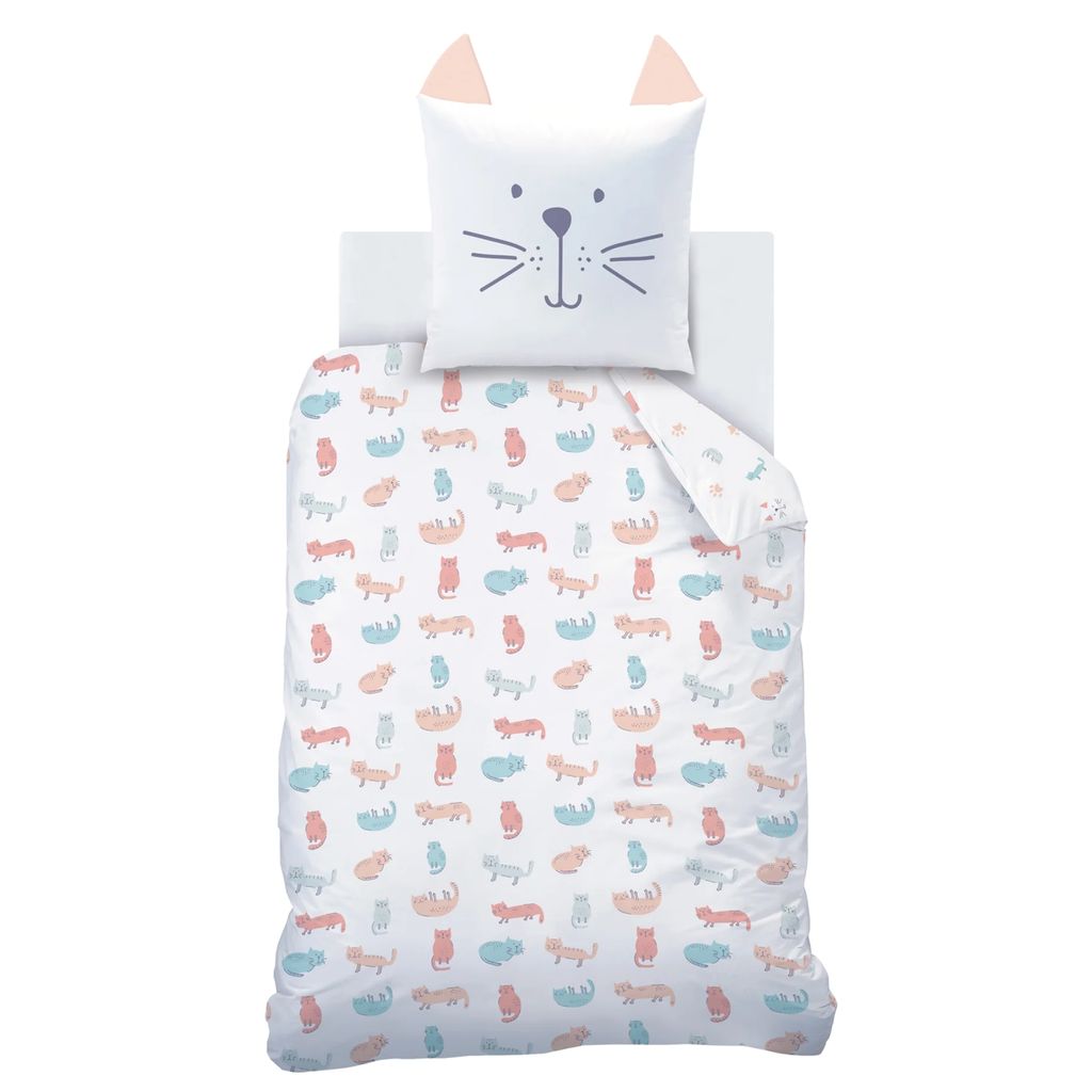 Katze Bettwäsche Set 135x200 + 80x80, 100% Baumwolle Produktbild 4