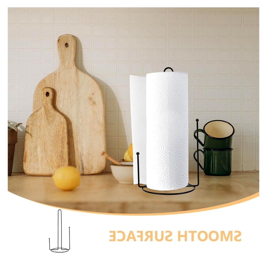 Küchenrollenhalter aus Eisen, 2 Stück, vertikaler Papierhandtuchständer mit rutschfestem Boden für die Arbeitsplatte, praktischer Organizer fü...
