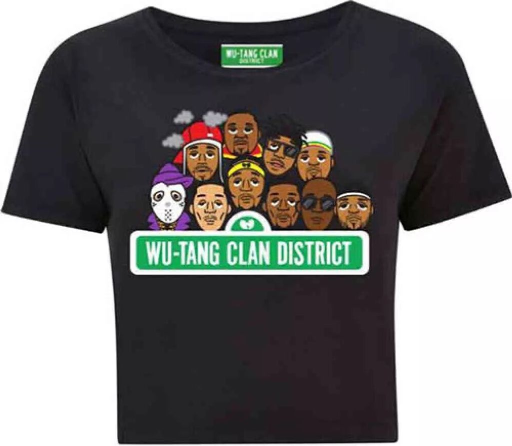 Wu-Tang Clan - Kurzes Top für Damen RO1600 (L) (Schwarz)