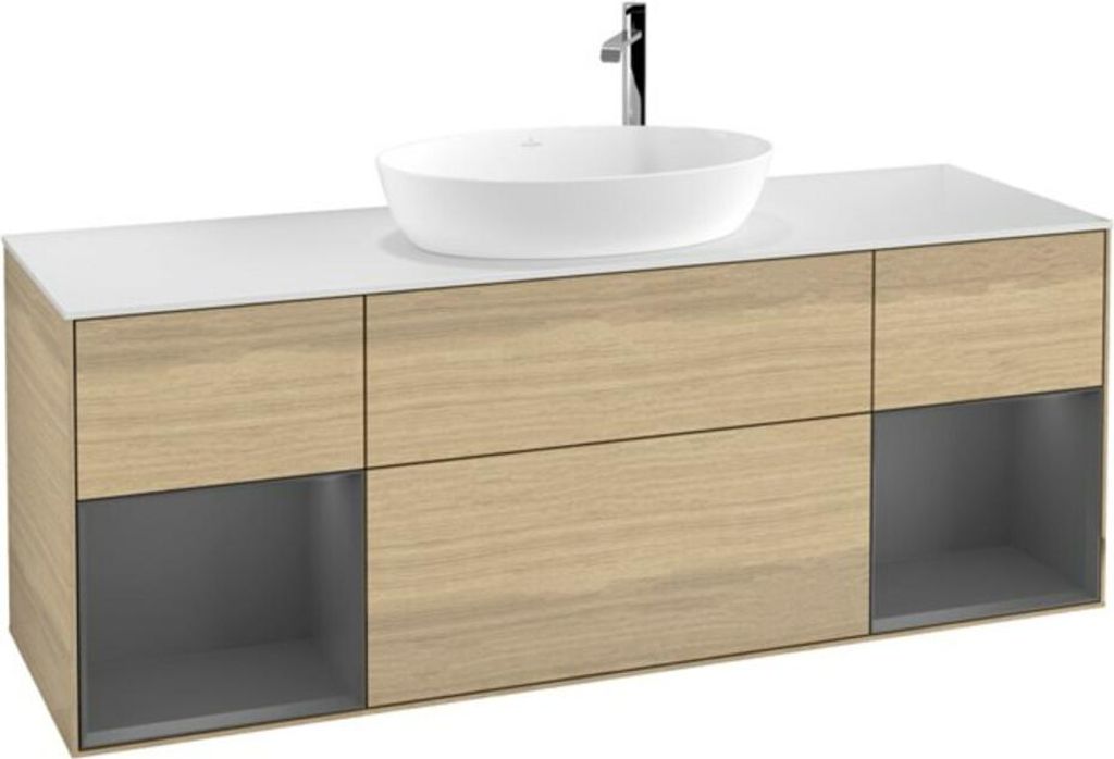 V&B Waschtischunterschrank Finion 160cm, Pl w m, Rg Anthrac. m Lac, Oa ven