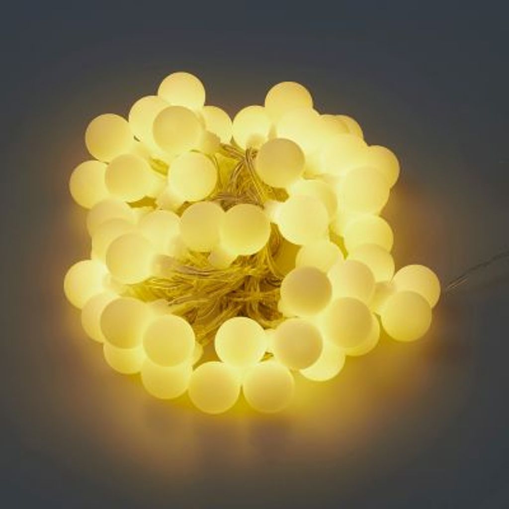 Lichterkette 10 LED Kristallkugeln warmweiß 100 cm Batteriebetrieb Blumendeko