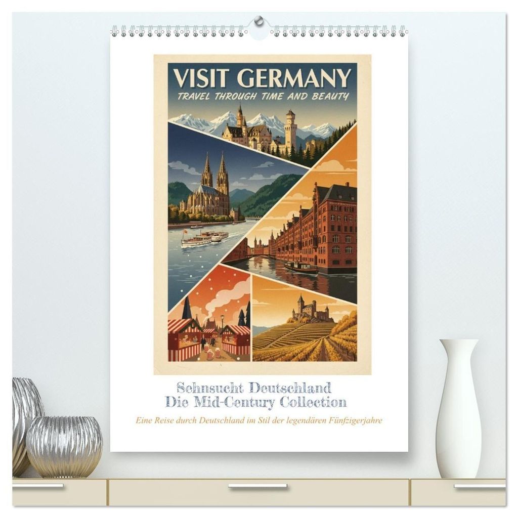 Sehnsucht Deutschland – Die Mid-Century Collection (hochwertiger Premium Wandkalender 2027 DIN A2 hoch), Kunstdruck in Hochglanz