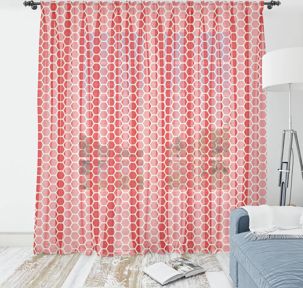Tapisserie ABAKUHAUS motifs hexagones fraises en satin 240x274cm vert