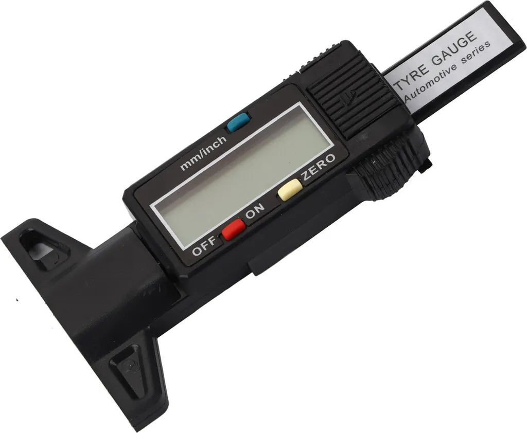 Misuratore Usura Gomme Digitale LCD 25mm | Calibro Battistrada Nero