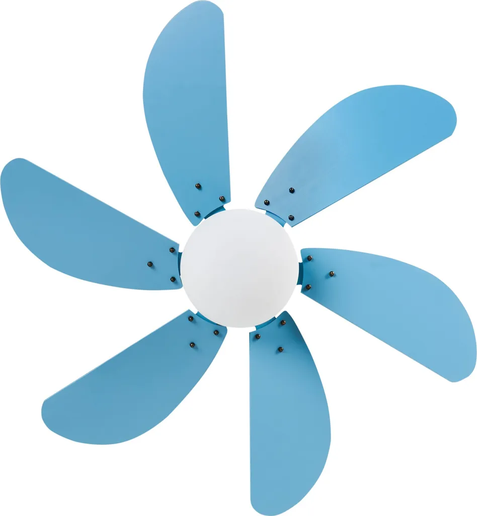 Ventilateur de plafond pour chambre ou salon scandinave bleu pastel