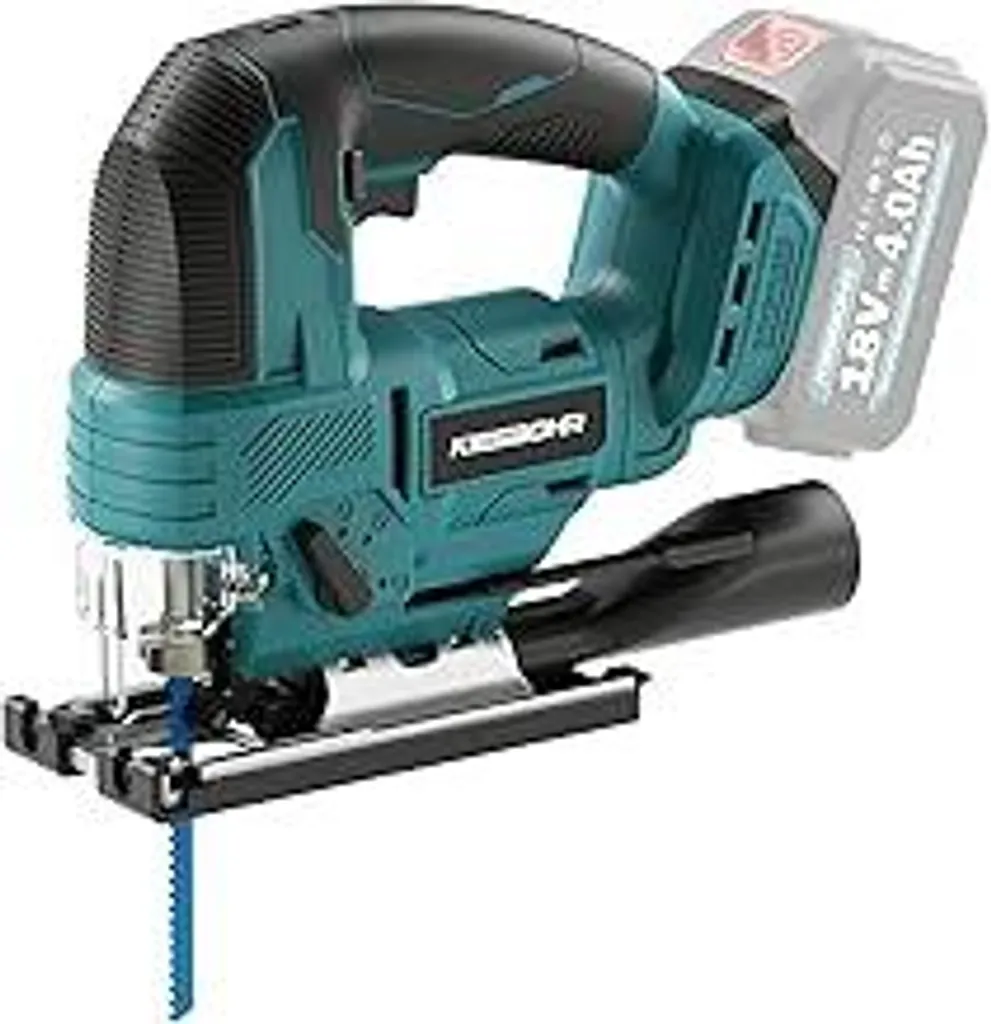 Seghetto alternativo a batteria fai da te compatibile con batteria Makita 18V, CSJ001 Seghetto alternativo pendolare senza spazzole, altezza di corsa 26 mm, tagli obliqui max. 45°, 2 lame per seghetto alternativo (senza batteria)