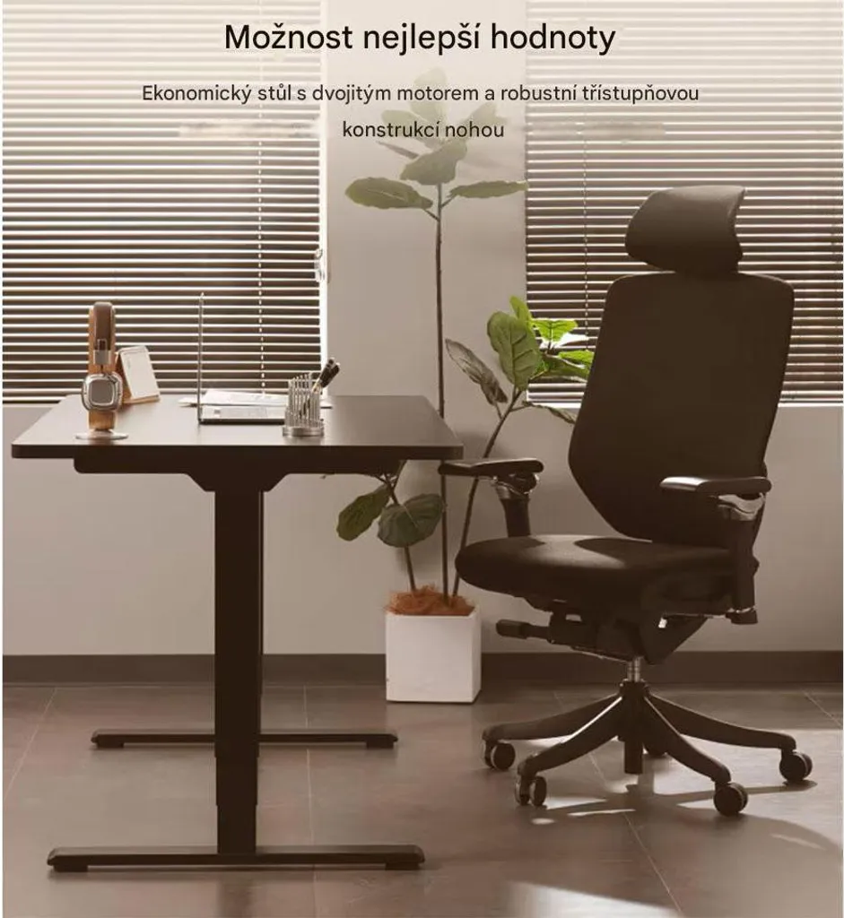 Structure de table réglable E5B-EUV5 noire avec système de levage rapide