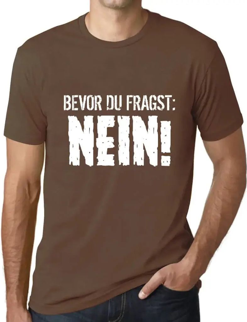 Herren Grafik T-Shirt Bevor Du Fragst: Nein Öko-Verantwortlich Vintage Jahrgang Kurzarm Lustige Druck Geburtstag Geschenk Mann
