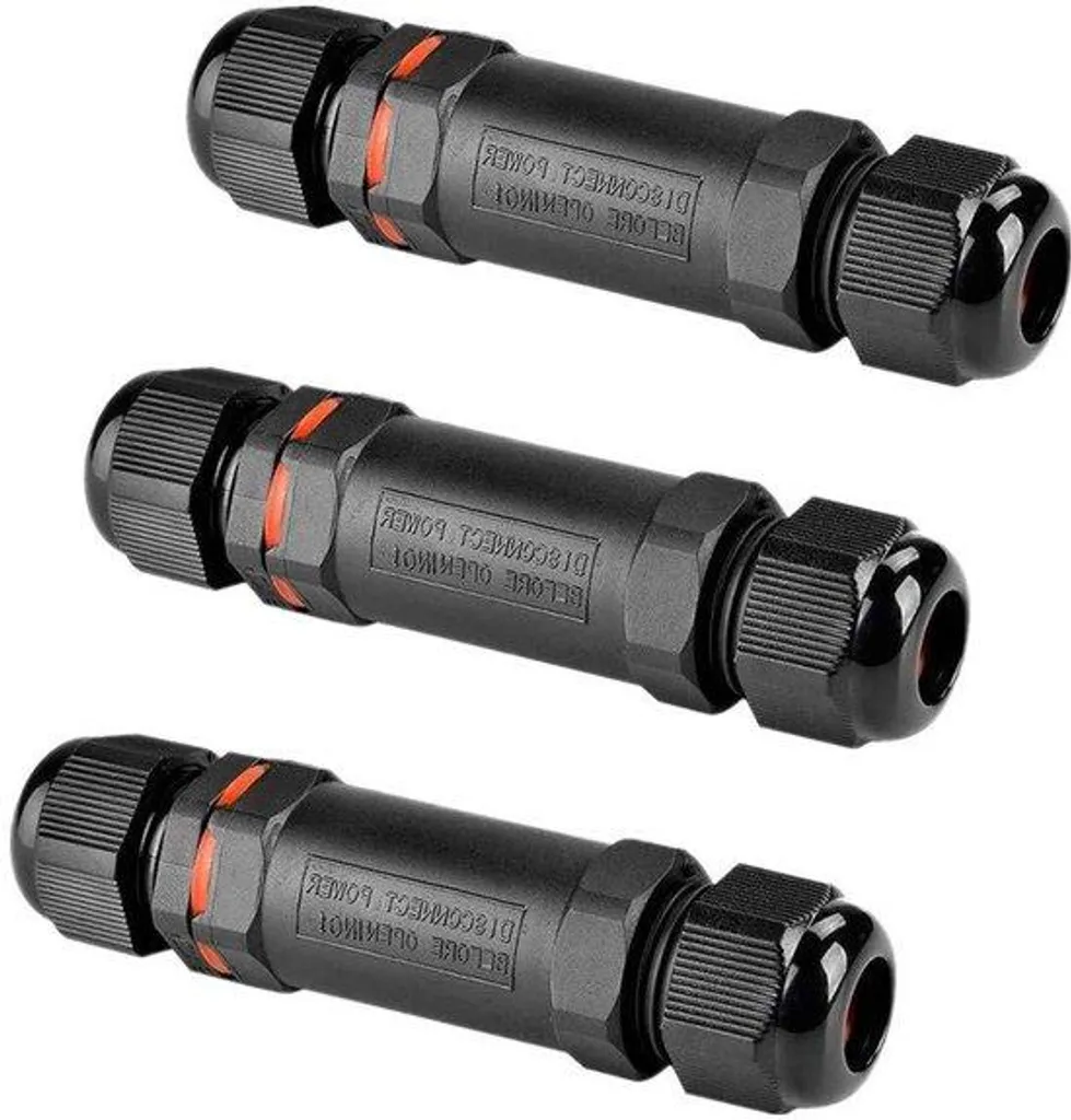 Connecteur étanche IP68 pour éclairage de jardin et pompe - Lot de 3