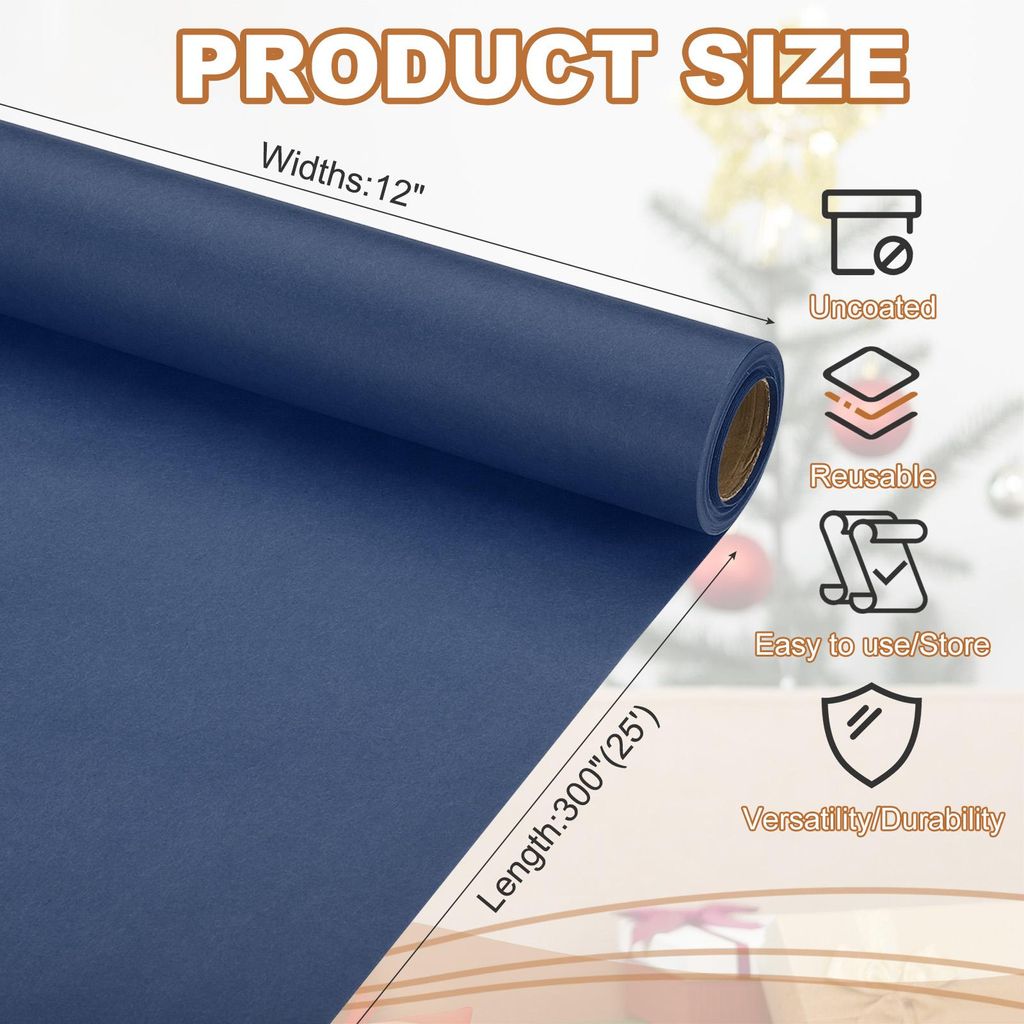 Geschenkpapier, 29.6cm x 7.6m 70 GSM Geschenkpapier Rolle Geschenkpapier Einfarbig Packpapier Wrapping Paper fš¹r Poster Pinnwand Geschenkverpack...