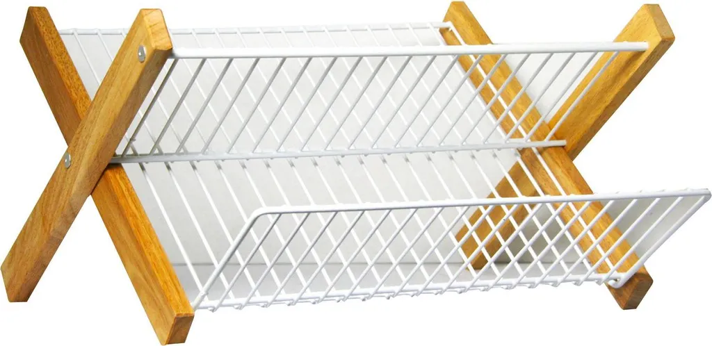 Offerta Scolapiatti Metaltex 321845 in Legno - Pieghevole e Robusto - 1