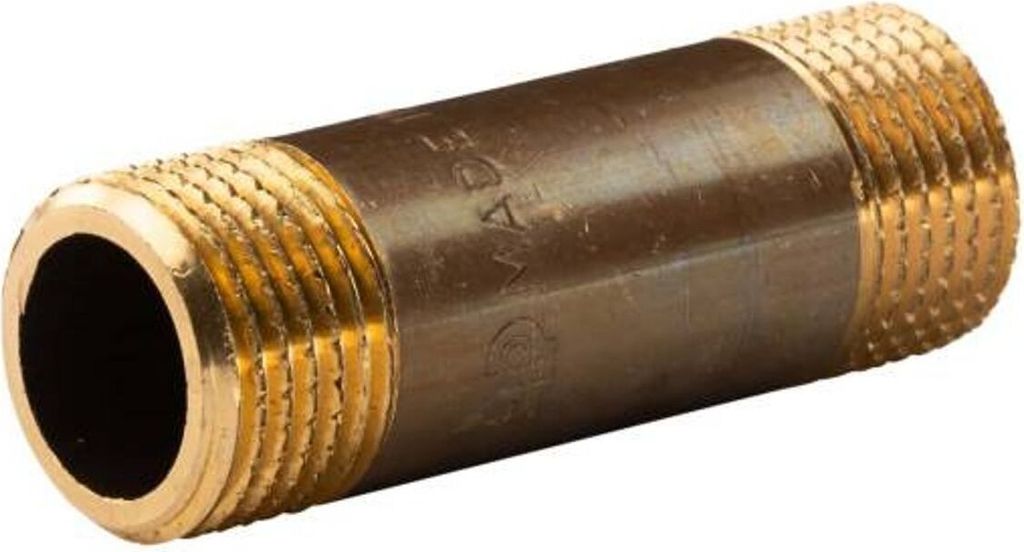 Messing Gewinde-Fitting Distanz Doppelnippel 1/2'-1/2' L= Produktbild 