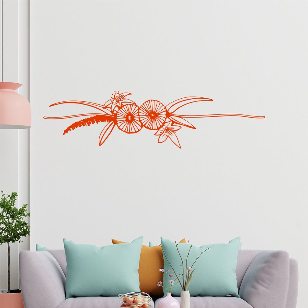 Blumen - Ranken Wandtattoo in 6 Größen - Wandaufkleber Wall Sticker - Dekoration, Küche, Wohnzimmer, Schlafzimmer, Badezimmer