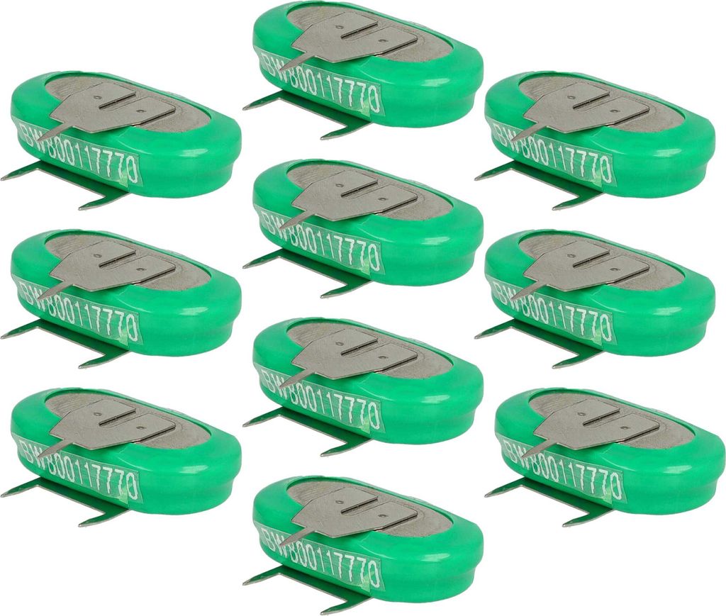 vhbw 10x NiMH Ersatz Knopfzellen-Akku (150 mAh, 1,2 V, NiMH)