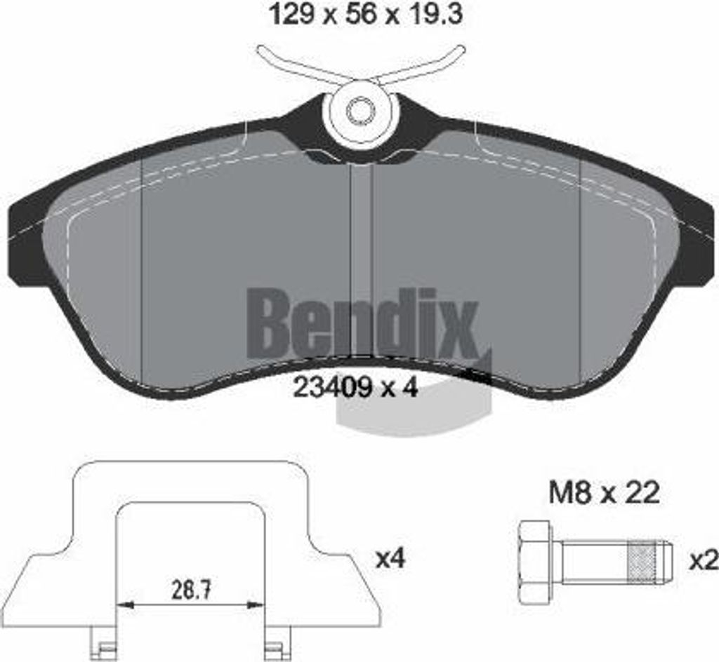 BENDIX Braking BPD1369 Bremsbelagsatz, Scheibenbremse OE 1611334680 kompatibel mit C2, C3
