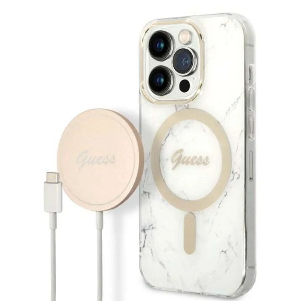 Set Guess GUBPP14XHMEACSH iPhone 14 Pro Max Marmo Bianco MagSafe