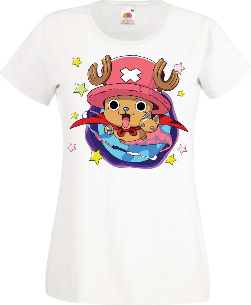 Damen T-Shirt Manga Anime One Manga Piece Anime Tony Tony Chopper, Lady XS / Weiß